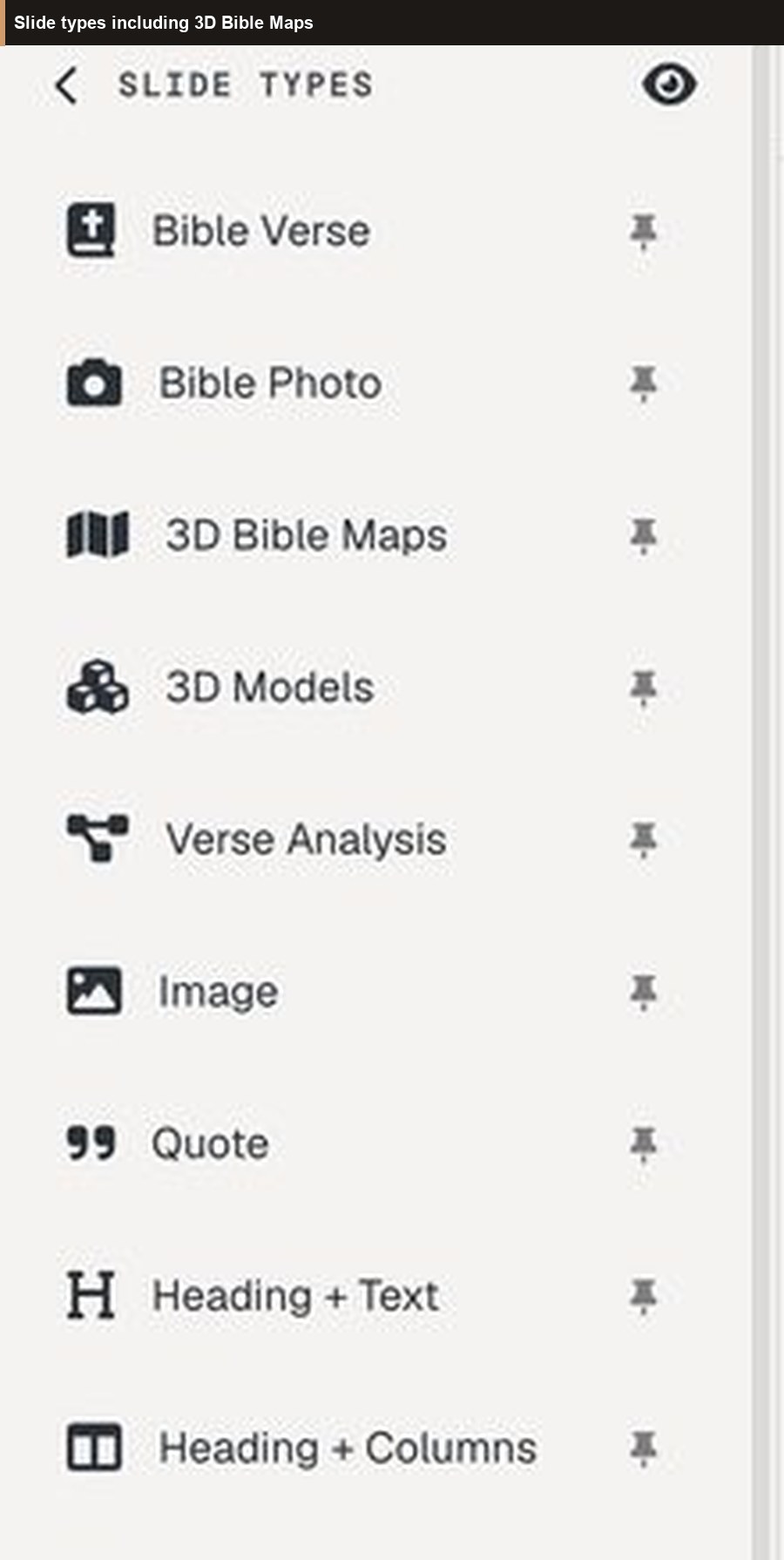 Choose Bible Photo from the teaching slide types — not a random Unsplash mood.