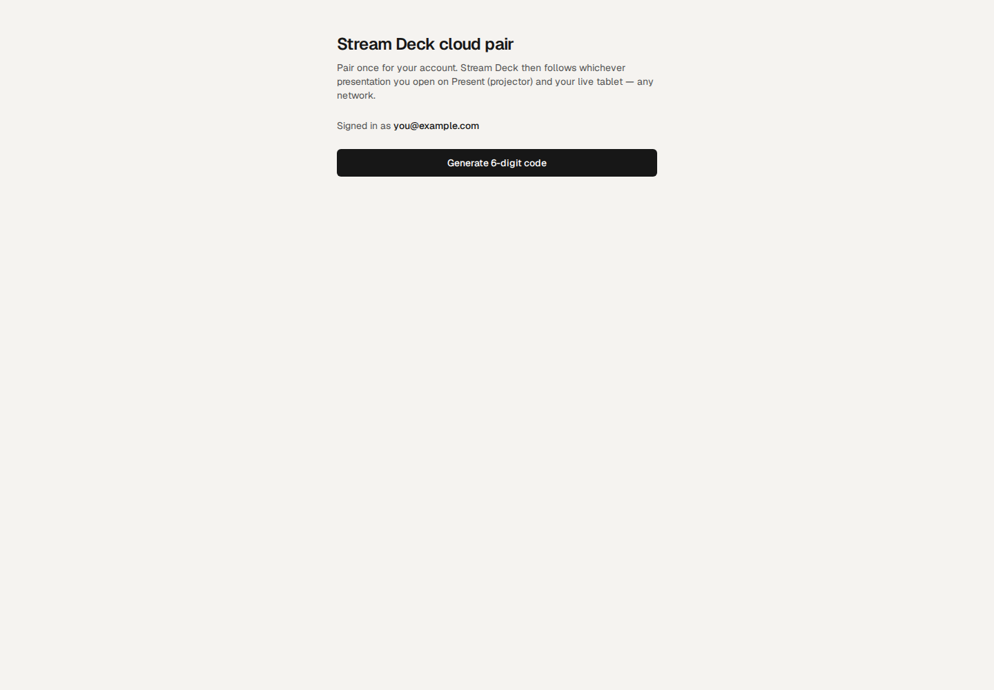 Stream Deck cloud pair