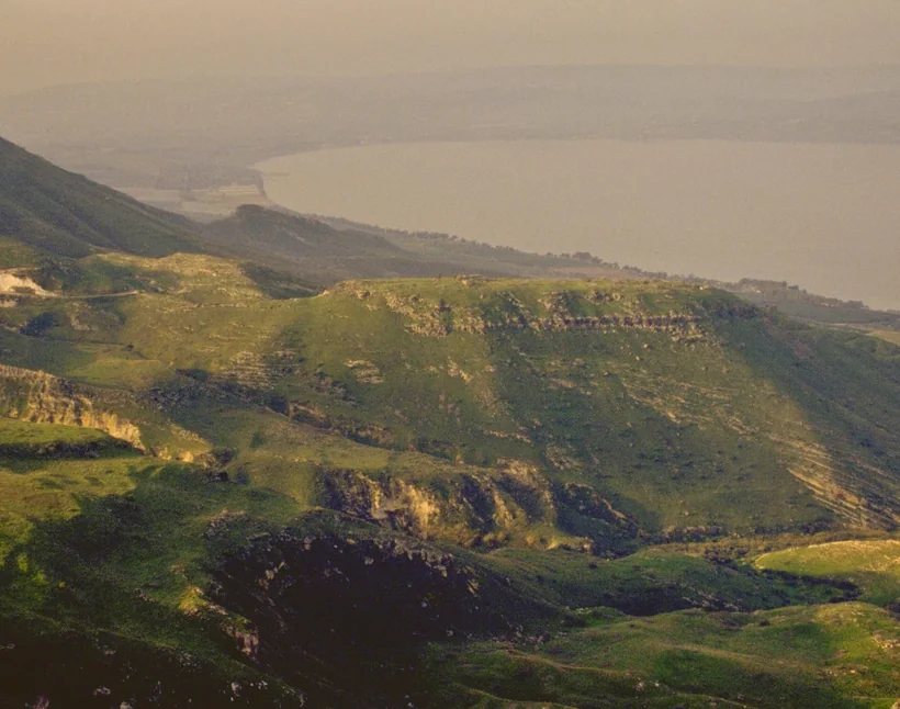 Hills above the Sea of Galilee at first light