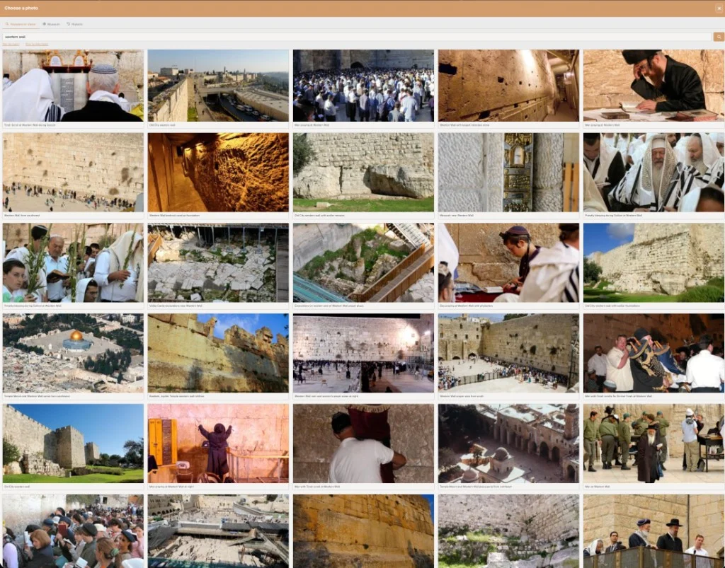 Choose a Bible photo — Western Wall search results